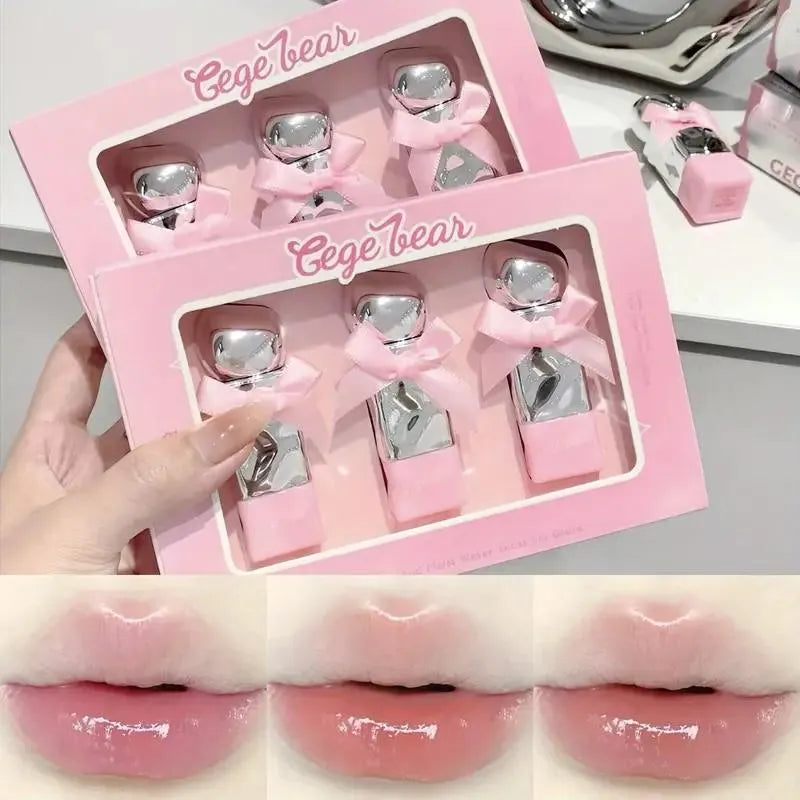 Gege Bear Bow High Quality Lip Gloss (3 Pcs)