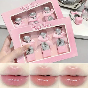 Gege Bear Bow High Quality Lip Gloss (3 Pcs)