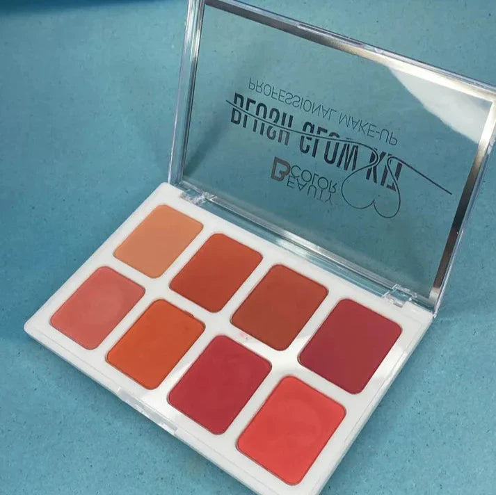 Beauty Color Blush Glow Kit - 8 Vibrant Colours Palette