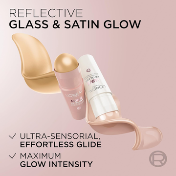 L'Oréal Lumi Le Glass Highlighter Stick | Dual-Finish Glass & Satin Glow | For Face & Body