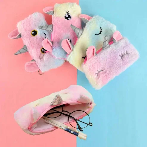 Unicorn Plush | Fur Pencil Pouch