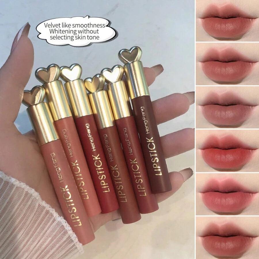 6Pcs Heng Fang Love Lipstick Matte Waterproof