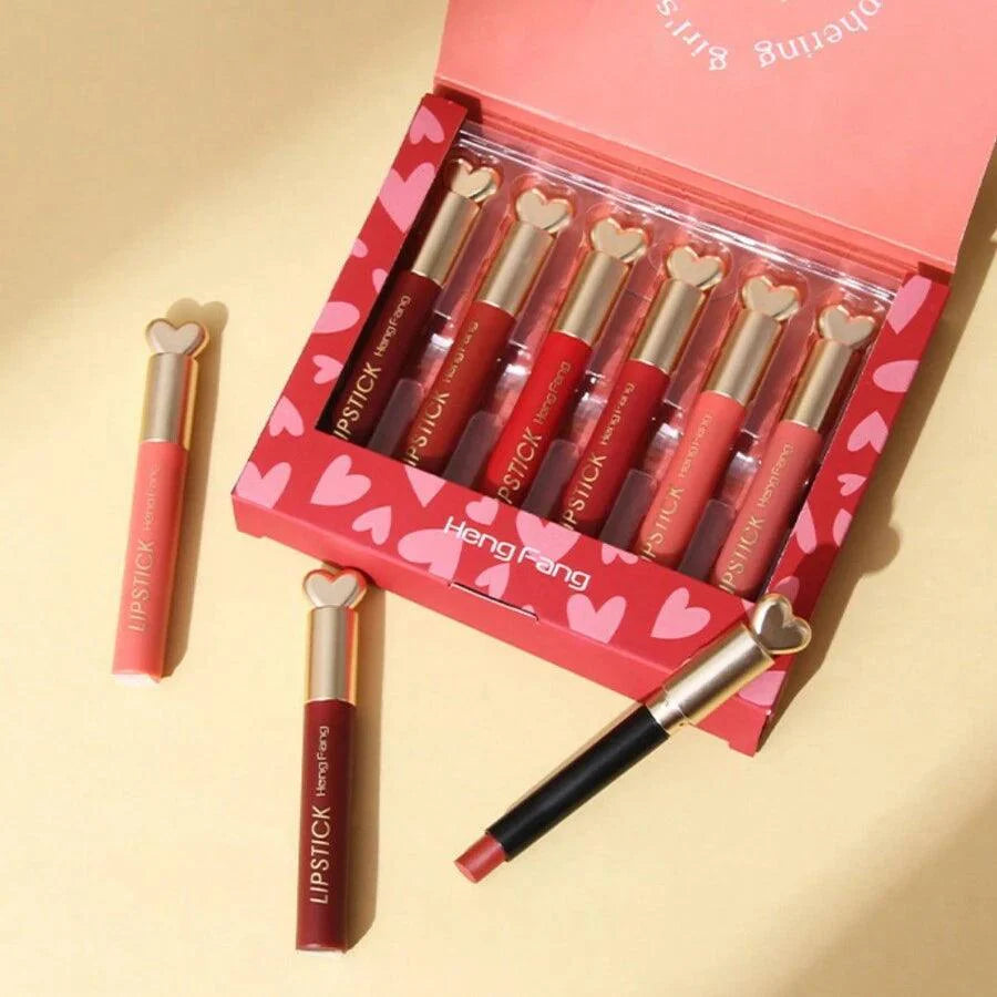 6Pcs Heng Fang Love Lipstick Matte Waterproof