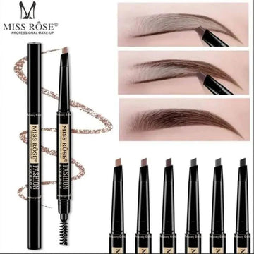 Miss Rose 2 in 1 Double Head Long Lasting Waterproof Eye Brow Pencil & Brush