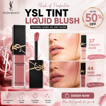 YSL Tint Liquid Blush & Lip Stain – Up to 50% OFF (Pack of 2) – Natural Flush, All Day Glow – Lightweight, Buildable & Long-Lasting – Soft Flush, Bold Impact
