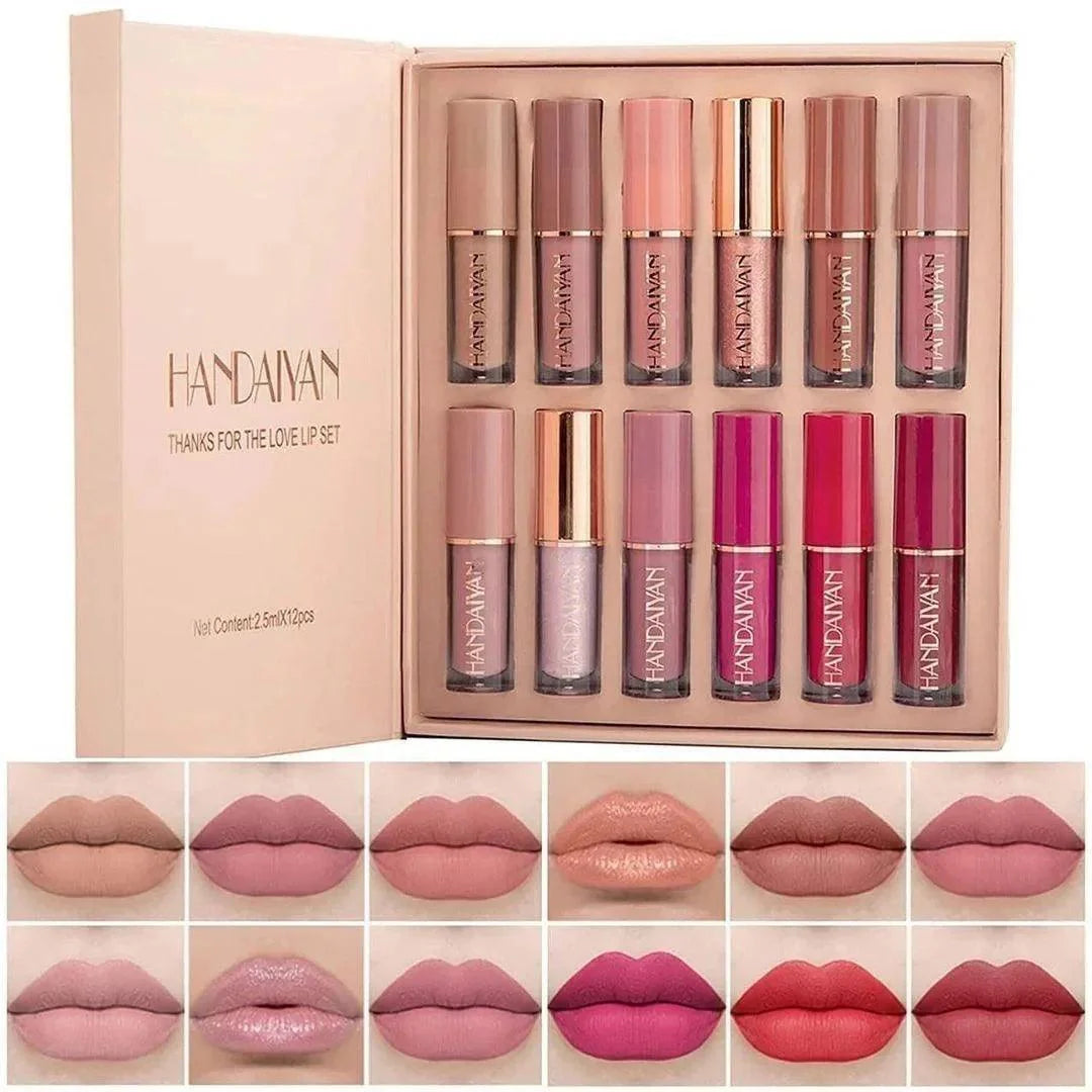 Sale 12 Colors Handaiyan Matte Liquid Lipstick Set