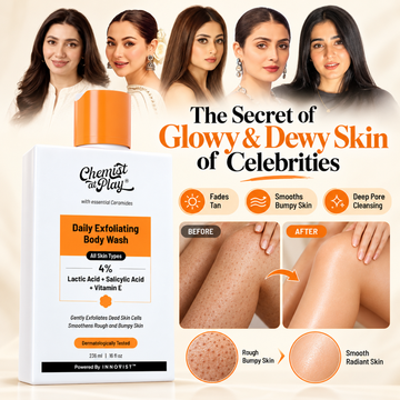 Chemist at Play Daily Exfoliating Body Wash – 4% Lactic Acid & Salicylic Acid with Vitamin E, for Smooth, Glowing Skin & Strawberry Legs