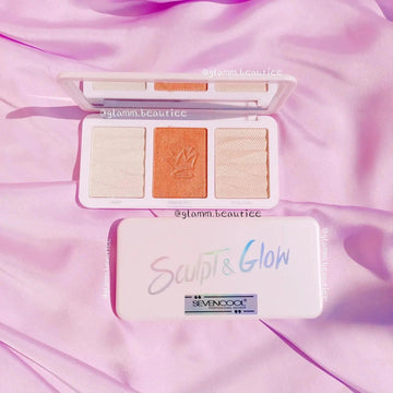 3 Color Cute Sculpt and Glow Highlighter Palette