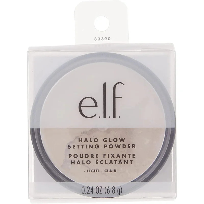 E.L.F Halo Glow Setting Powder, Silky, Weightless, Blurring, Smooths, Minimizes Pores and Fine Lines, Creates Soft Focus Effect, Light, Semi-Matte Finish