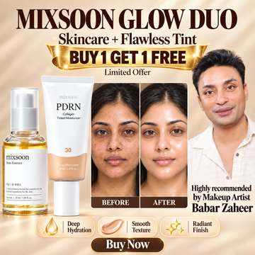 Mixsoon Glow Duo: Bean Essence & PDRN Collagen Tinted Moisturizer – Buy 1 Get 1 FREE – SPF 50+ Glass Skin Skincare Set