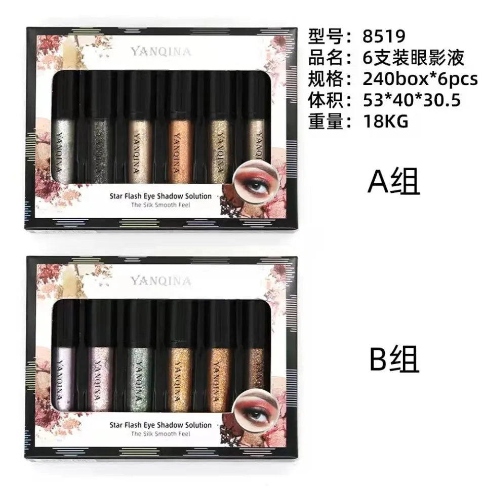 YANQINA 1Set 6 Colors Liquid Eye Shadow