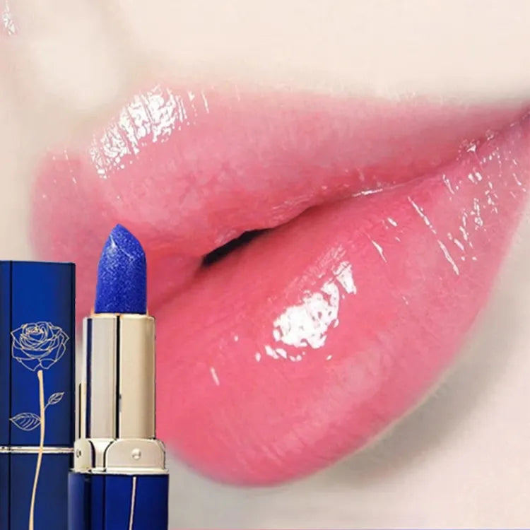 Blue Rose Lipstick Temperature Color Changing Lip Moisturizing Balm Female Makeup Sexy Lip Gloss Shiny Lipstick