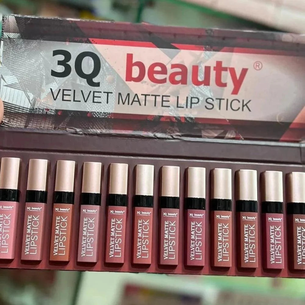 12 Pcs 3Q Beauty Velvet Matte Lipstick