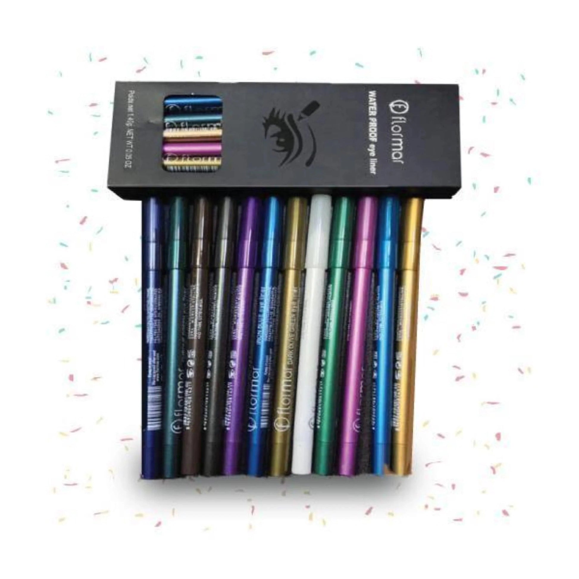 Flormar Pack of 12 Waterproof Pencil Eyeliners