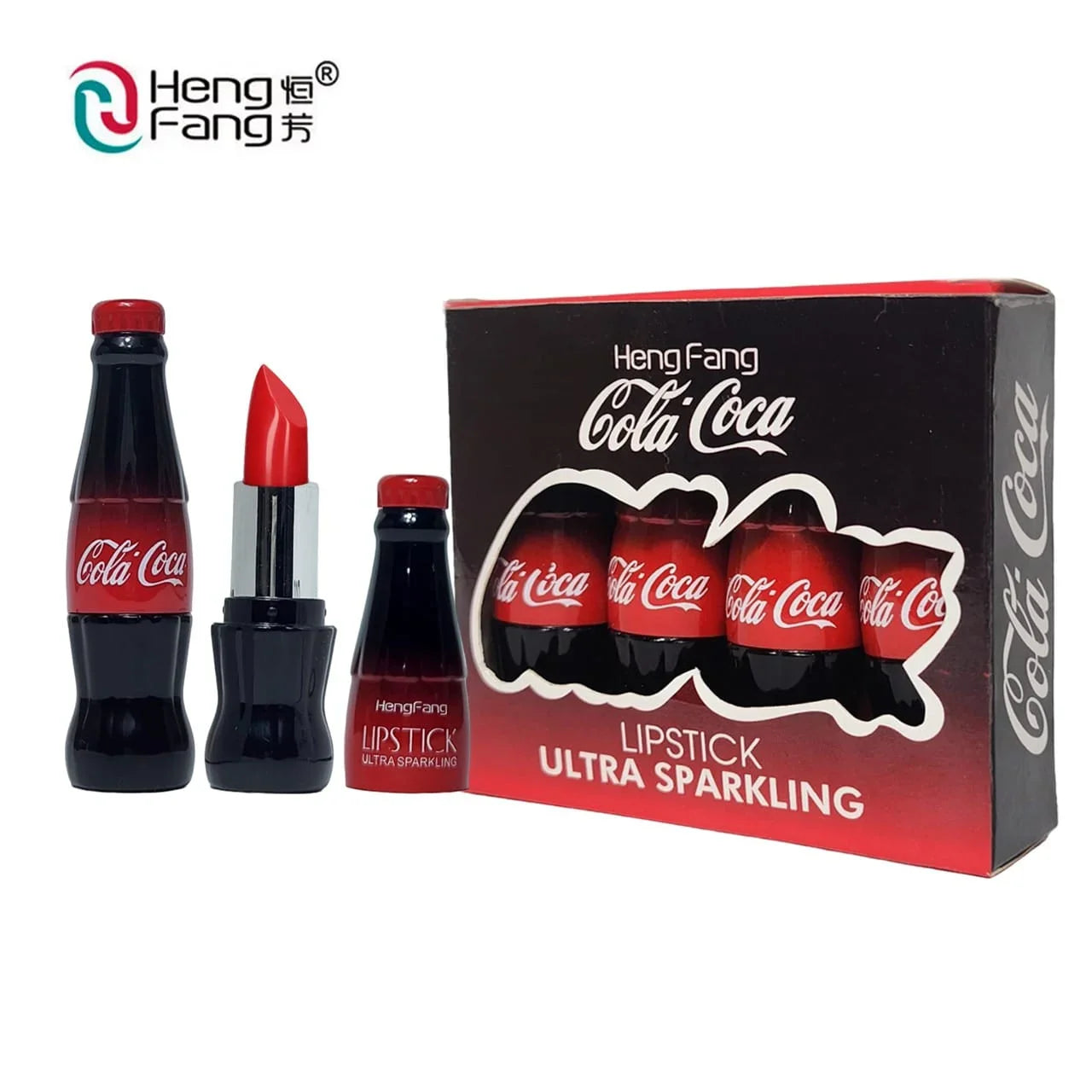 Heng Fang 4pcs Matte Cola Coca Lipstick Set