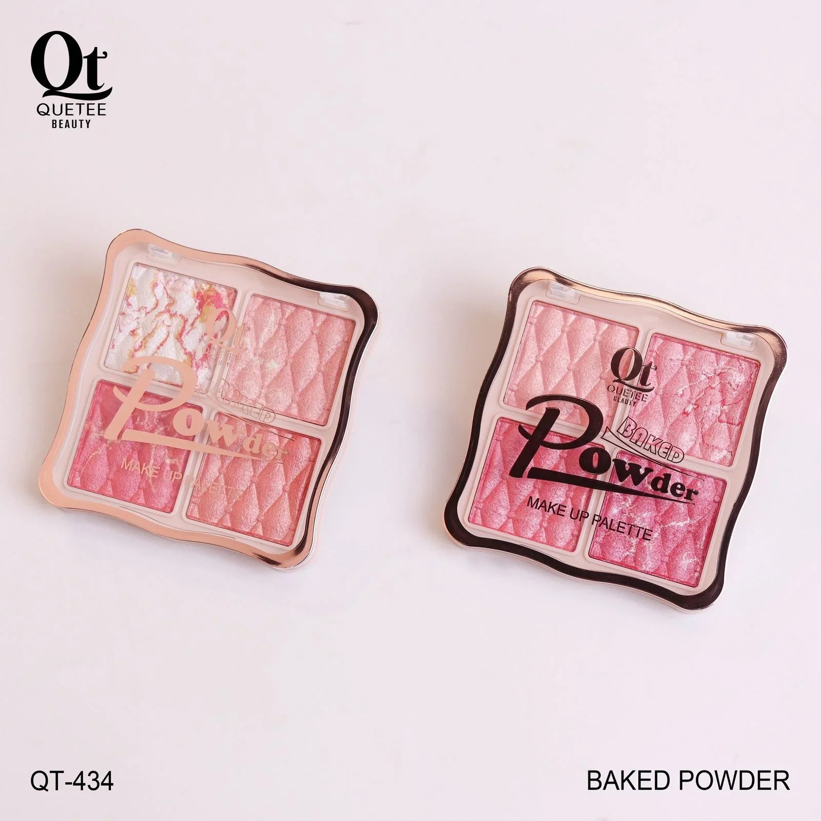 Quetee Beauty Baked Powder 4 Colors Highlighter Palette