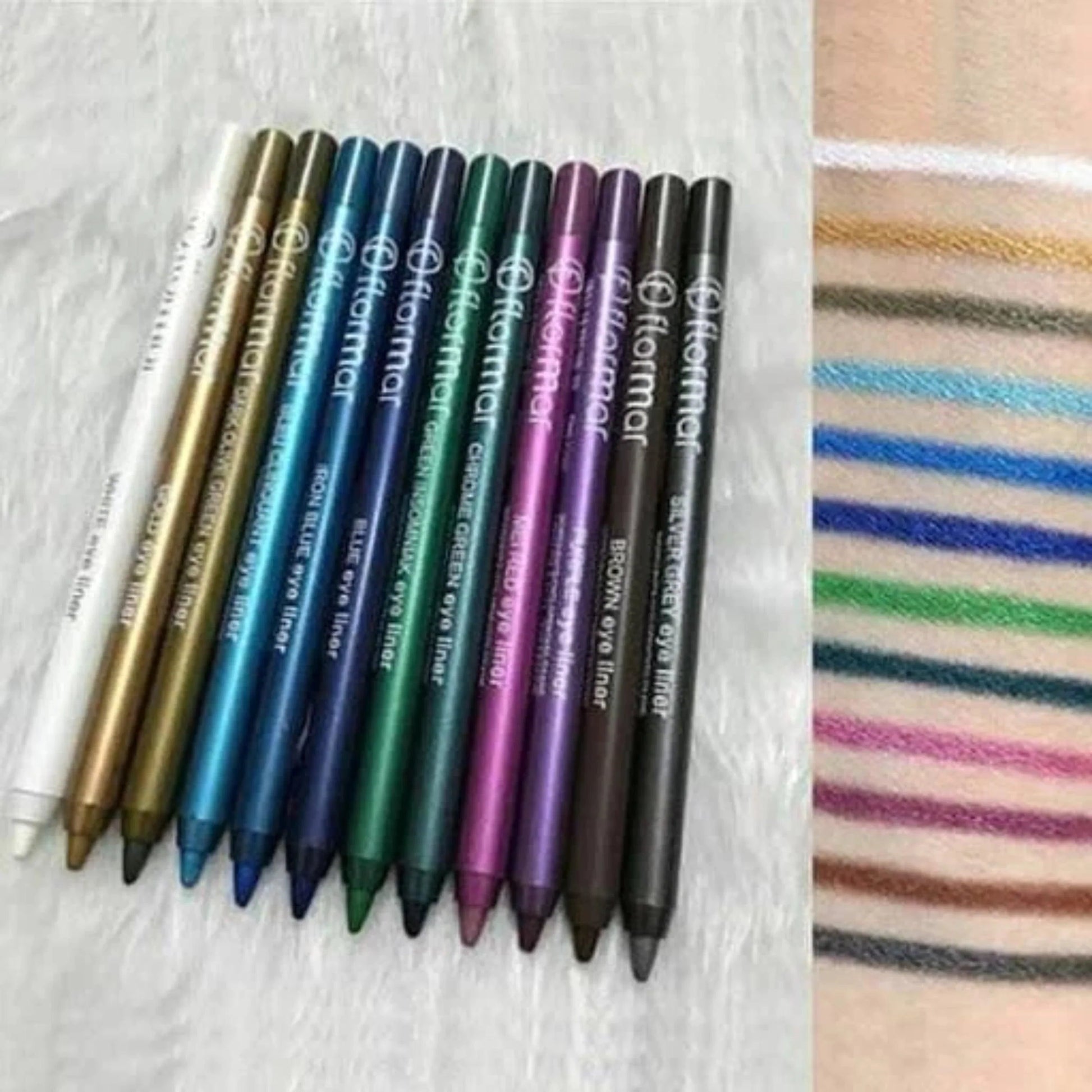 Flormar Pack of 12 Waterproof Pencil Eyeliners