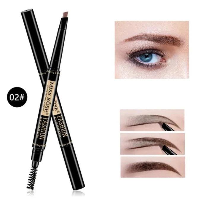 Miss Rose 2 in 1 Double Head Long Lasting Waterproof Eye Brow Pencil & Brush