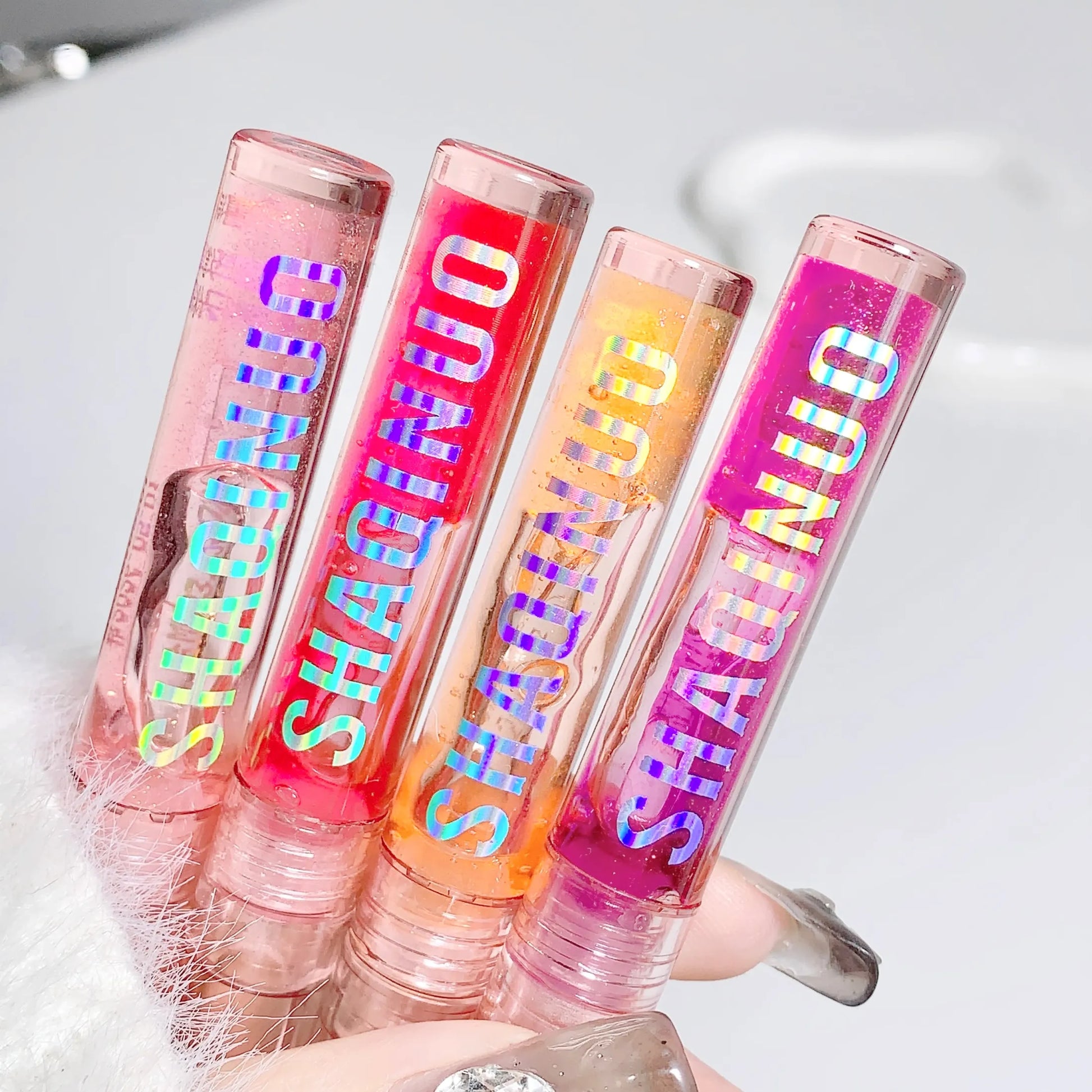 Beauty Mirror Lip Glaze Set Jelly Lip Gloss (4 Pcs)_