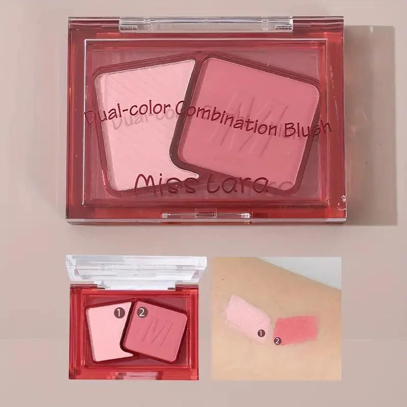 Miss Lara Two Tone Blush Palette Matte Highlighter Blusher