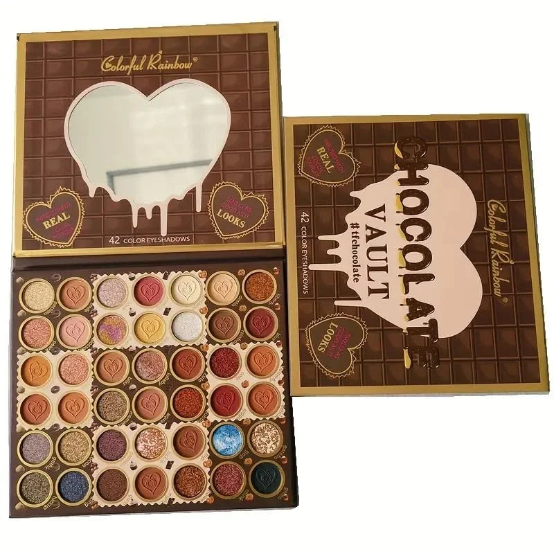 Colorful Rainbow Chocolate Vault Eyeshadow Palette (42 Colors)