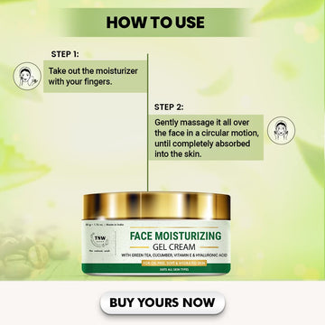 TNW Face Moisturizing Gel Cream (Non-Sticky & Non-Greasy Formula Suitable for All Skin Types)