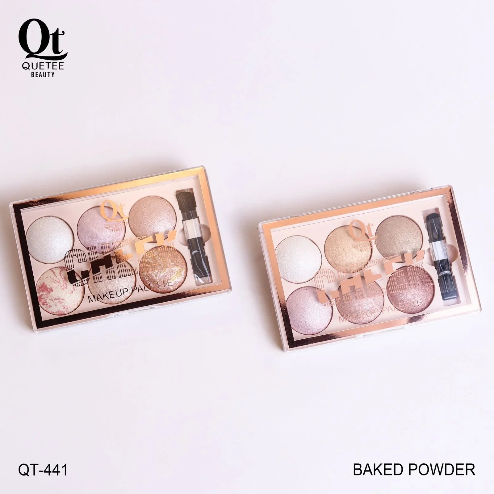 Quetee Beauty Baked Powder 6 Colors Highlighter Palette