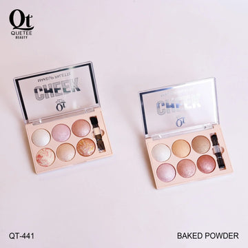 Quetee Beauty Baked Powder 6 Colors Highlighter Palette