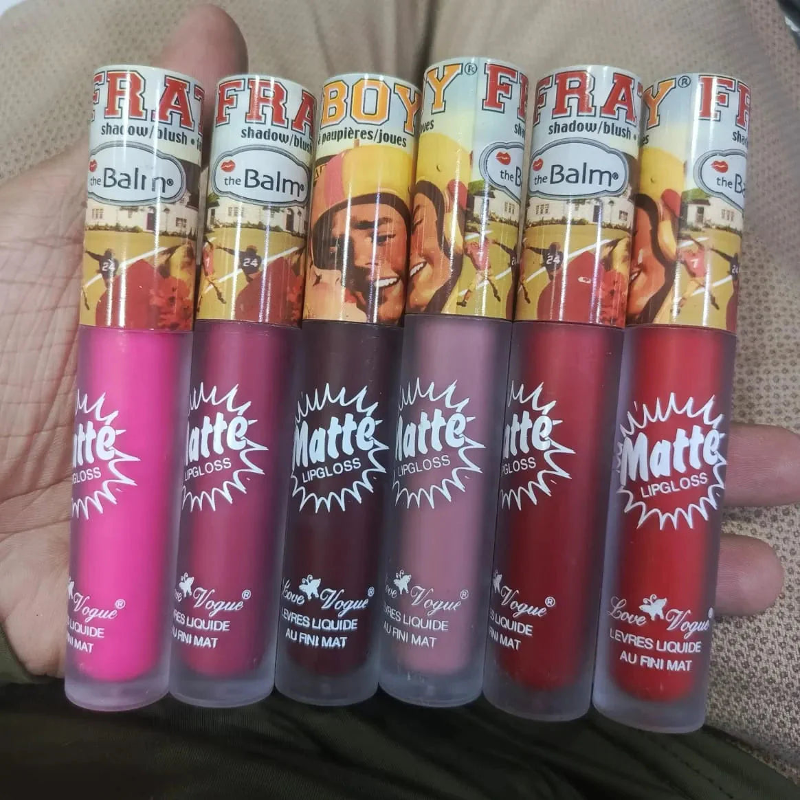 6Pcs Love Vogue The Balm Matte Lip Gloss