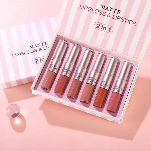 Teyason 2 in 1 Matte Lipgloss Lipstick Set