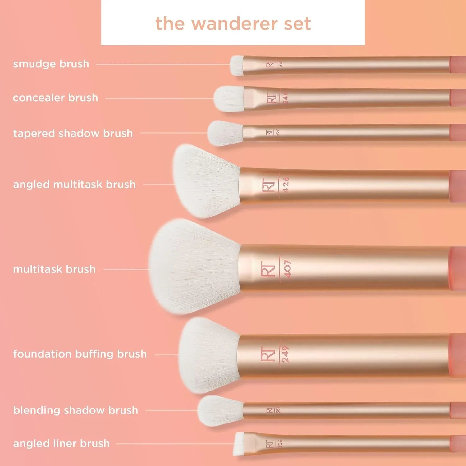 Real Techniques- The Wanderer Makeup Brush Set (8Pcs)