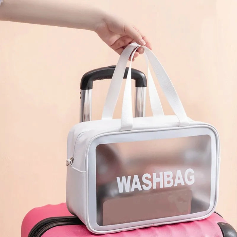 Women Portable Travel Wash Bag Transparent Waterproof Makeup Storage