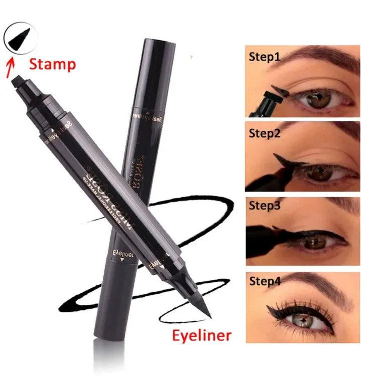 Miss Rose Liquid Black Eyeliner Pencil Quick Dry Waterproof With Stamp