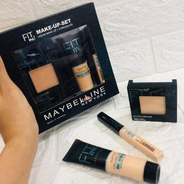 Fitme Maybelline 3 in 1 set ( face powder , foundation tube and foundation stick )