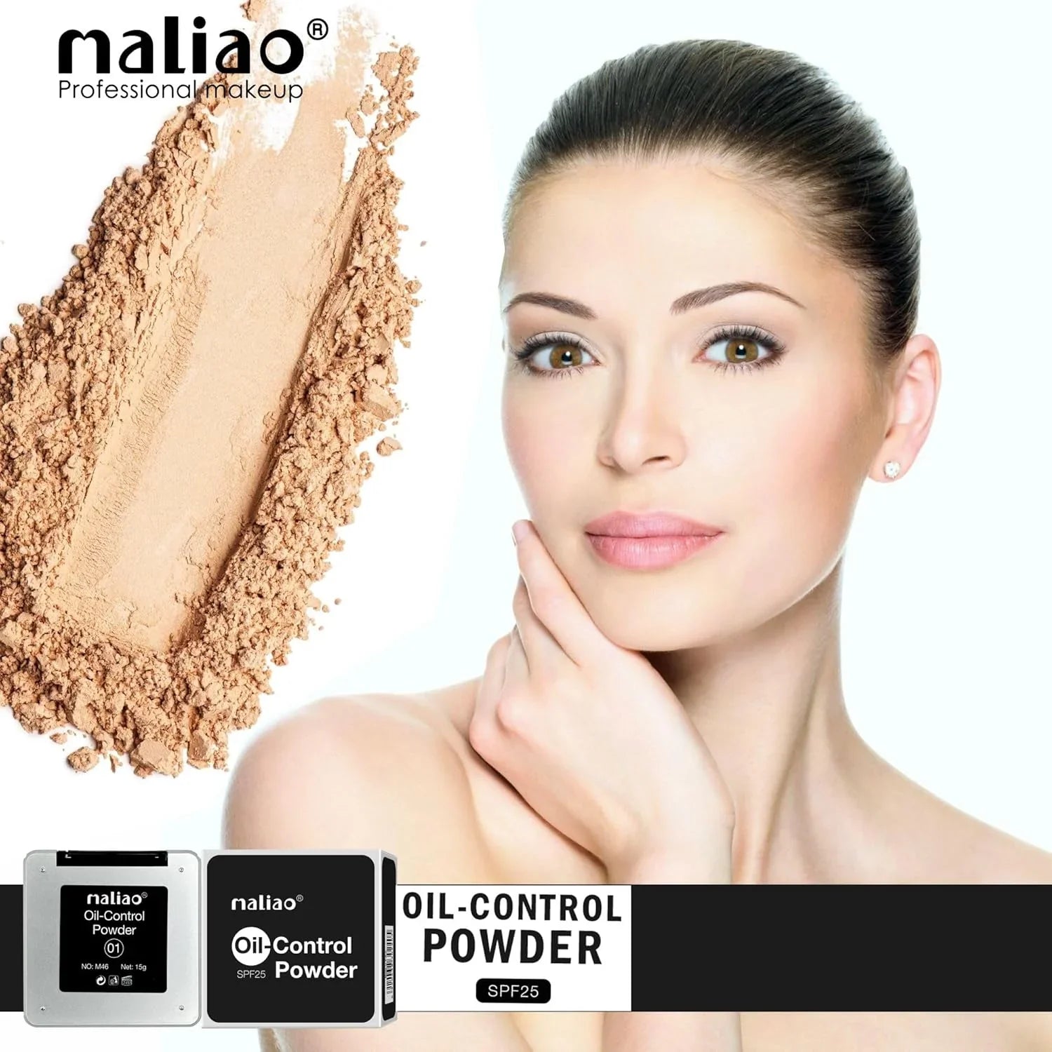 Maliao Cool & Refreshing Oil Control Powder Compact with SPF 25