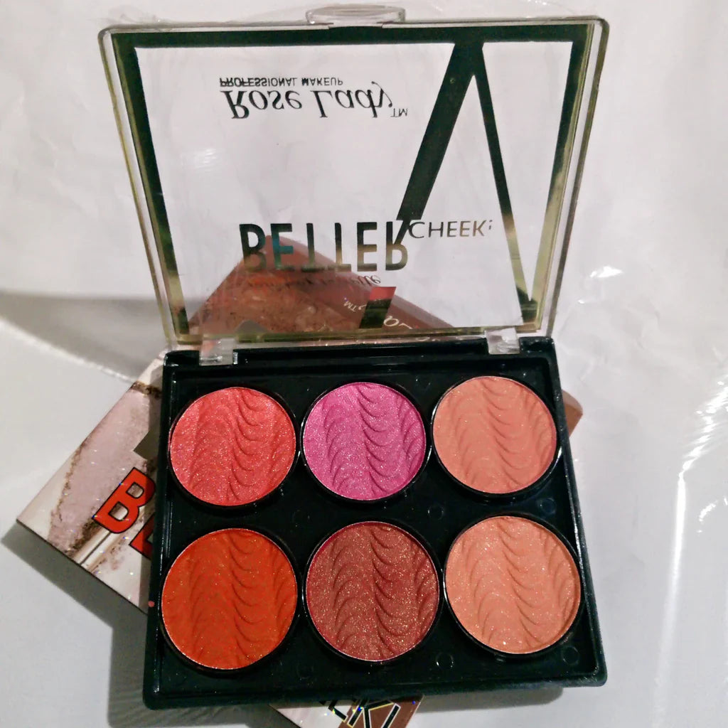 Rose Lady Blusher Palette Batter Cheek 6 in 1