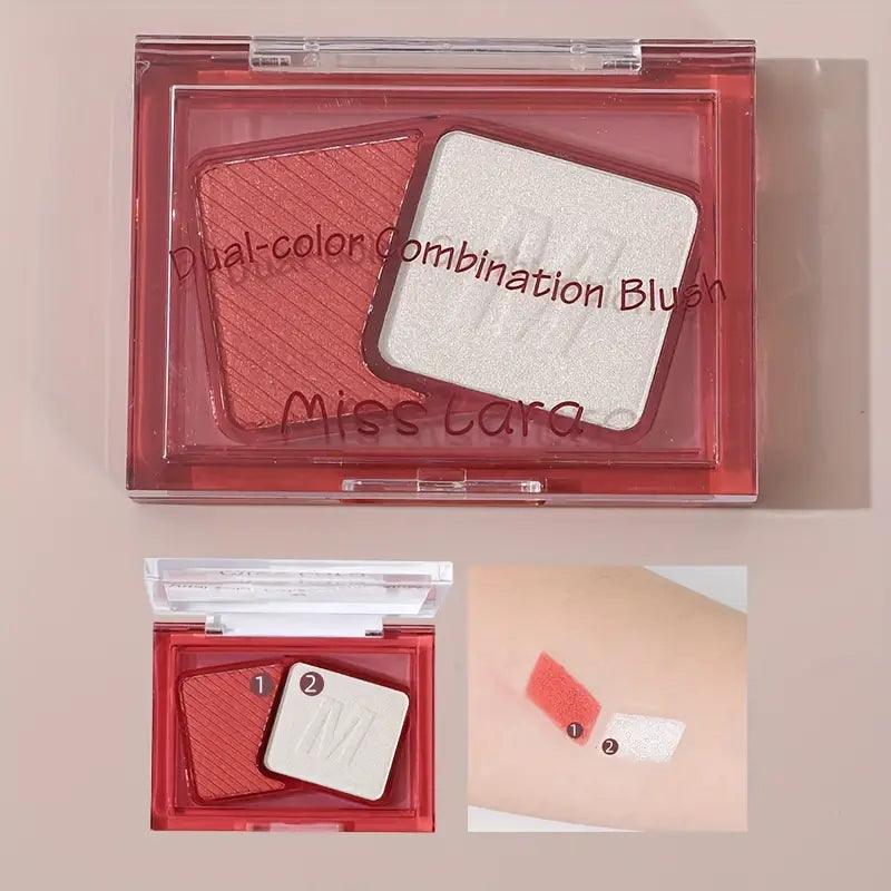 Miss Lara Two Tone Blush Palette Matte Highlighter Blusher