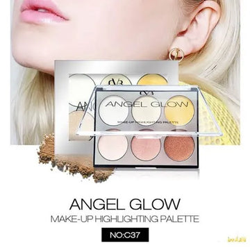 CVB 6 Shades High Definition Angel Glow Makeup Highlighter Palette