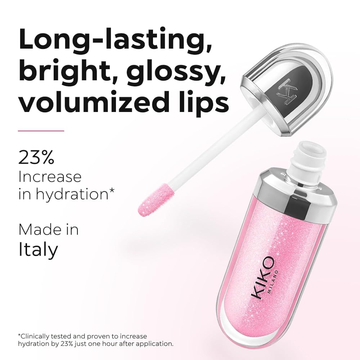 KIKO Milano 3D Hydra Xtreme Lipgloss – Plump, Hydrate & Shine with 23% More Moisture (Pack of 2)
