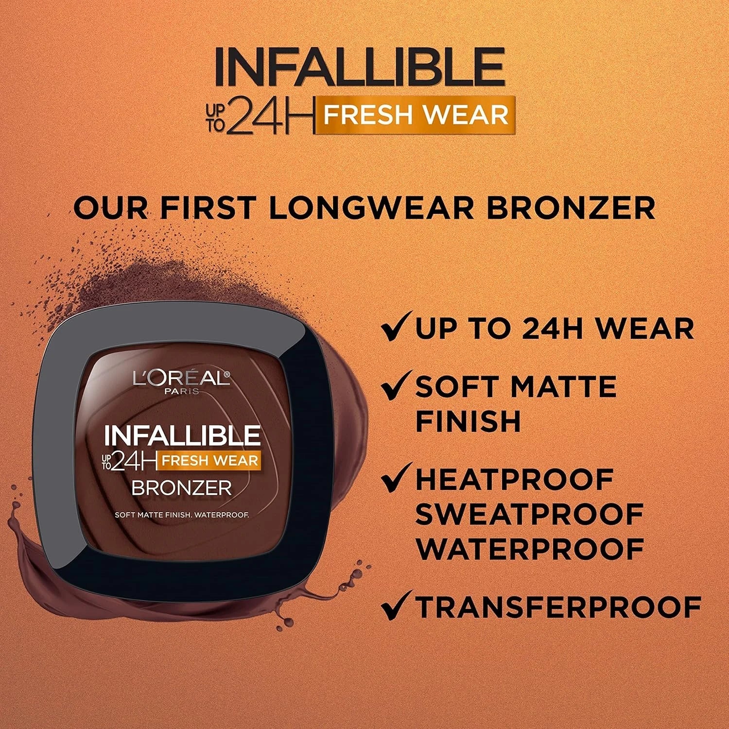 L'Oreal Paris Infallible Up to 24H Fresh Wear Soft Matte Longwear Bronzer Deep Tan 450