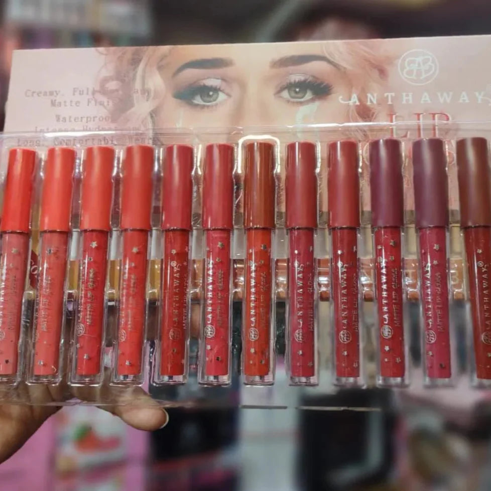 12 Pcs Anthaway Matte Lip Gloss