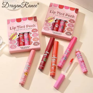 6pcs Dragon Ranee Peel Off Fruity Lip Gloss