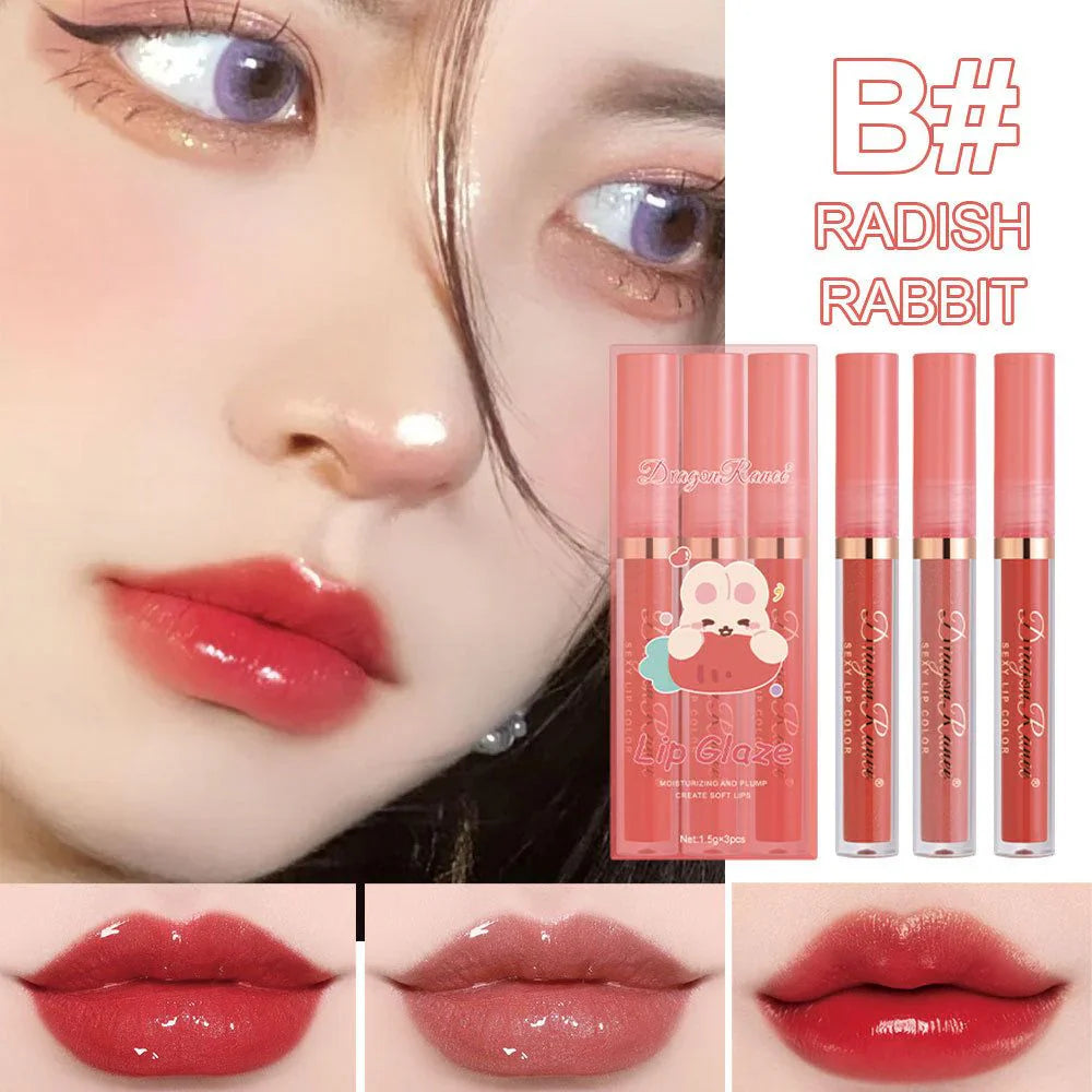 3 Pcs Dragon Ranee Moisturizing Majestic Lip Glaze