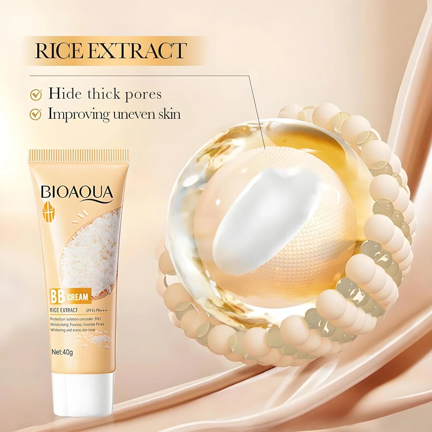 Bioaqua Rice Raw Pulp BB Cream Rice Extract SPF45 Pa+++ 40g