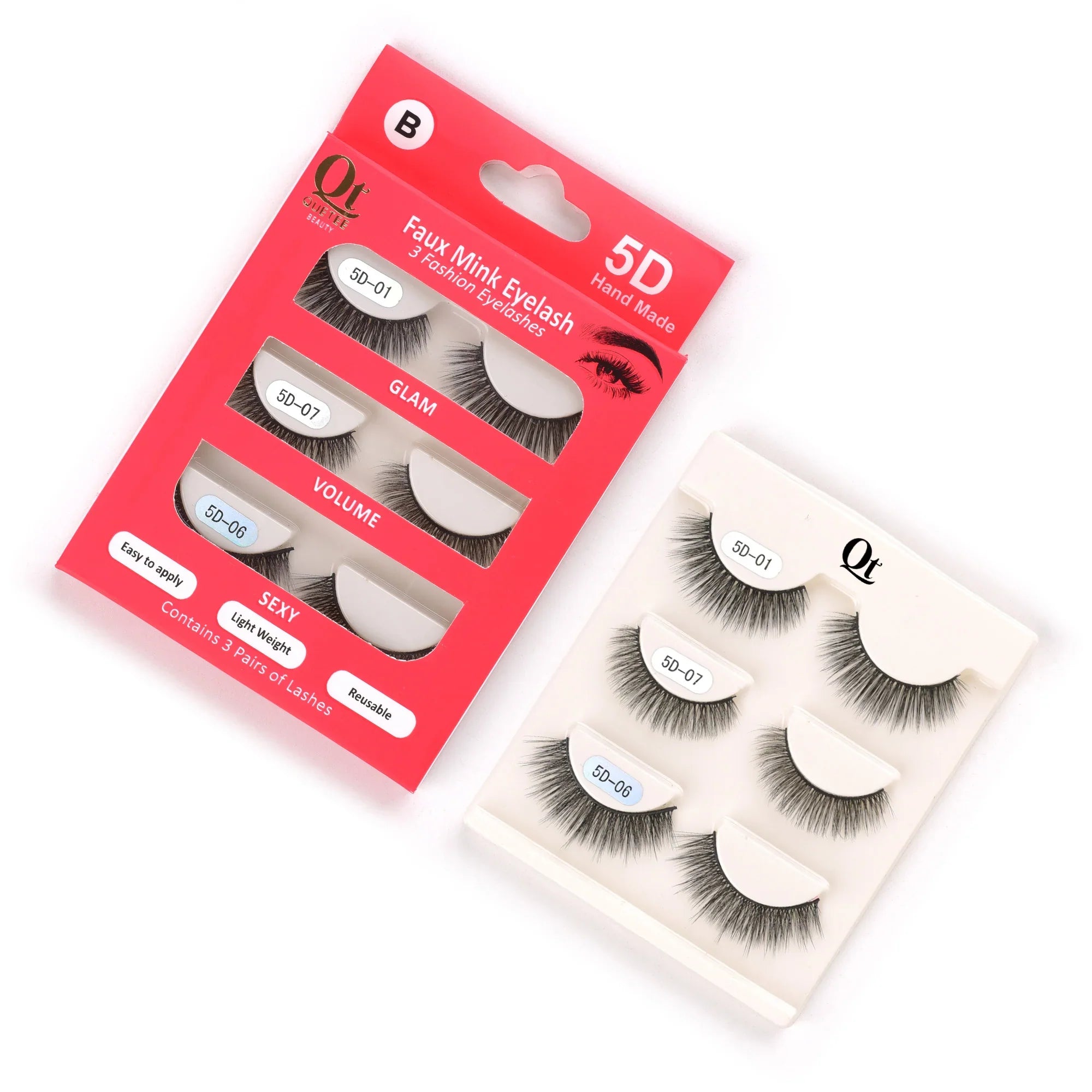 Quetee Beauty Faux Mink Eyelash-Pack One