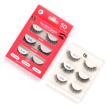 Quetee Beauty Faux Mink Eyelash-Pack Three