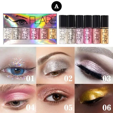 Flare Glitter Eye Shadow 6 Pcs Set