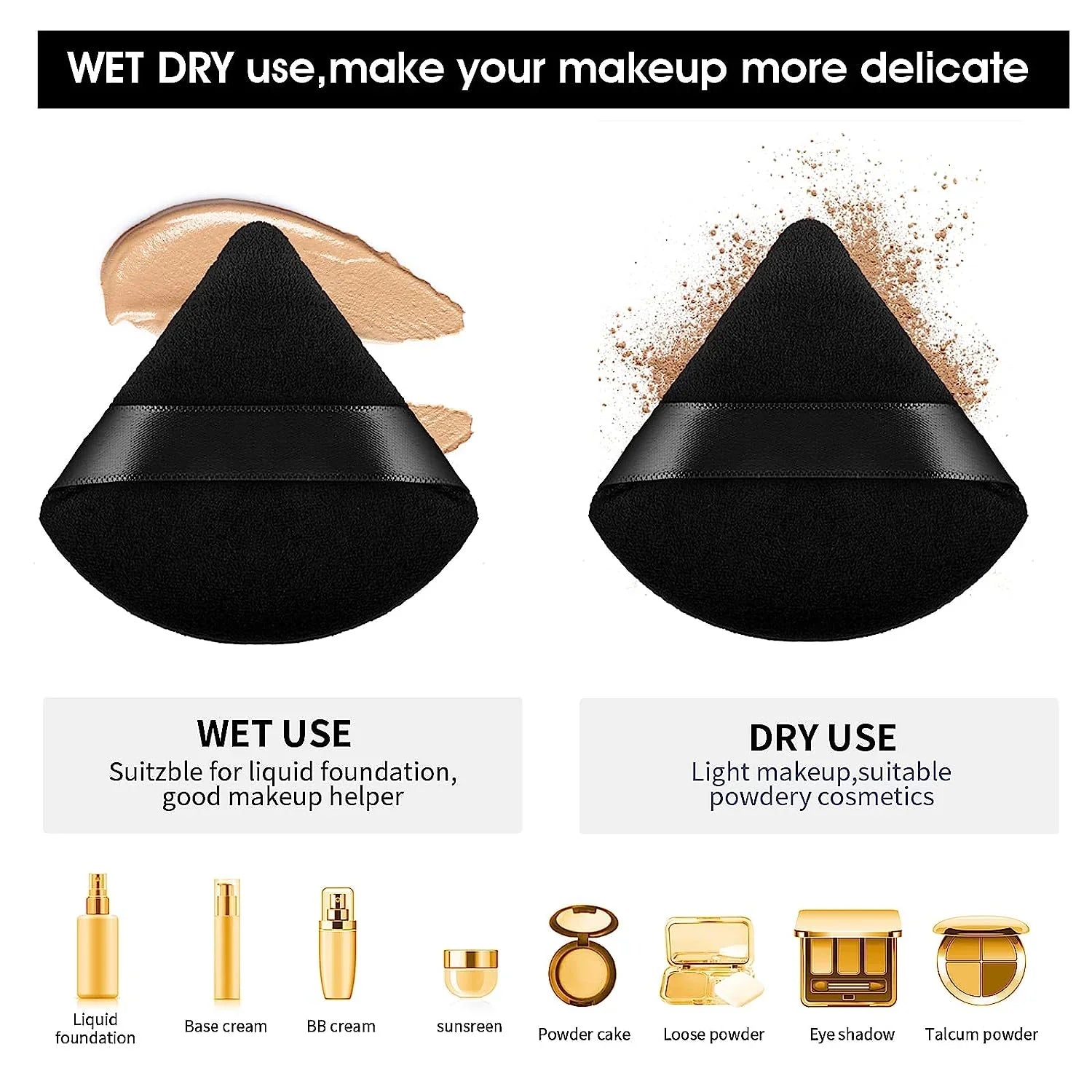 GR Nature Even Makeup Soft to touch Triangle Puff Each