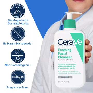 CeraVe Foaming Face Wash, Facial Cleanser for Normal to Oily Skin