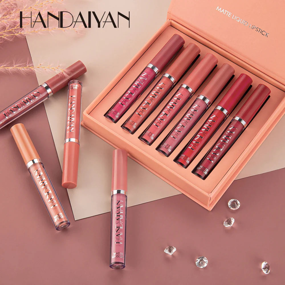 Handaiyan 6-Piece Matte Liquid Lipstick Multicolour